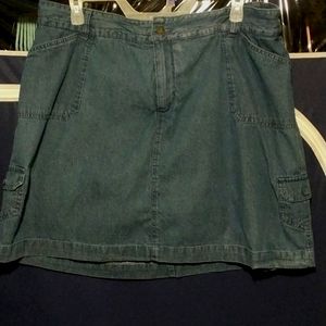WOMAN WITHIN brand Denim Cargo Skort